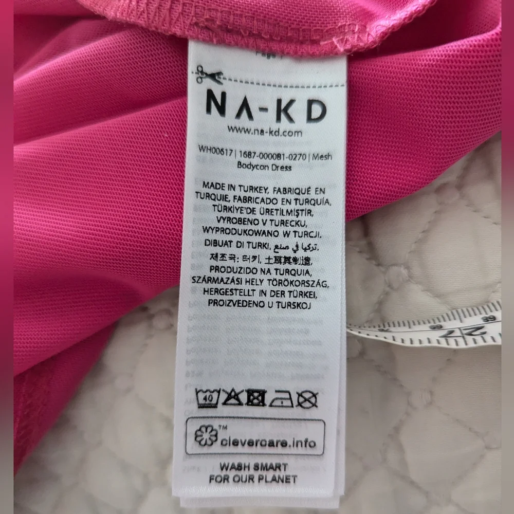 MELISSA BENTSEN x NA-KD Mesh Bodycon Mini Dress Large Pink - Picture 10 of 13